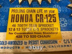 1973-77 Honda CR 125 Victor Products Golden Sprocket Conversion Kit New