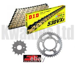DID Gold Black Chain JT Sprockets 530 Conversion for Yamaha YZF-R6 5EB 99-00