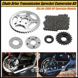 Drive Transmission Sprocket Chain Conversion Kit For Harley Sportster XL 2000-UP