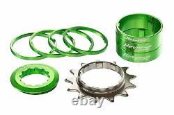 Reverse Single speed conversion kit with 13 sprocket components. Green