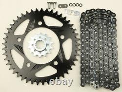Black Chain & Sprocket Kit 520 Conversion Hfra Aluminium Pour 91-98 Cbr600f2/f3